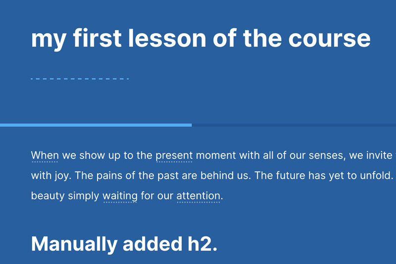 Rise 360 styling the lesson progress bar (Rise Theme only)